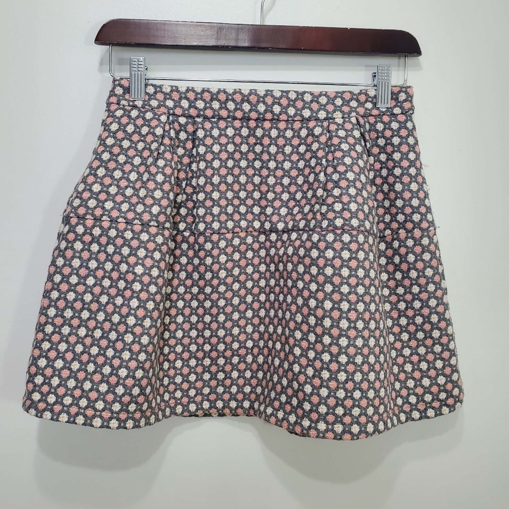 Cache Cache Floral Textured Pink and Cream A-Line Skirt